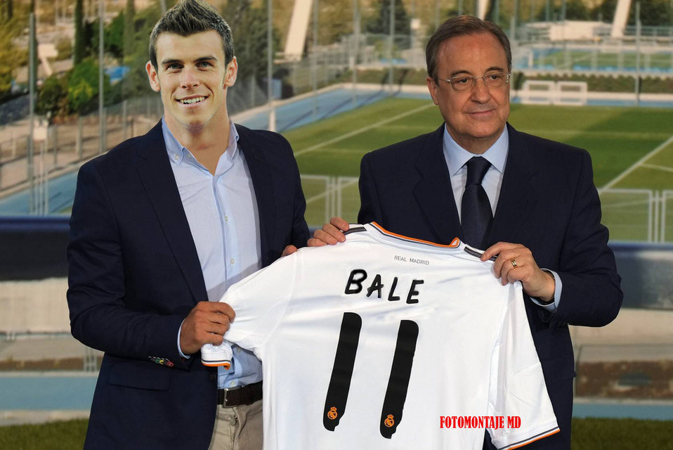 Gareth Bale camisa 11 Real Madrid con Florentino Perez