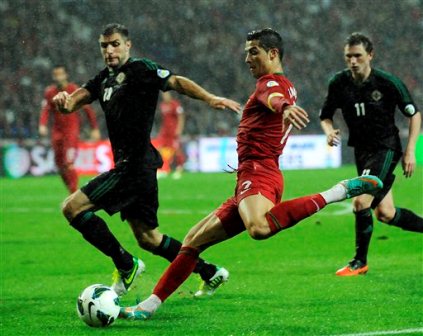 Amargo empate en el partido numero 100 de cristiano ronaldo con portugal