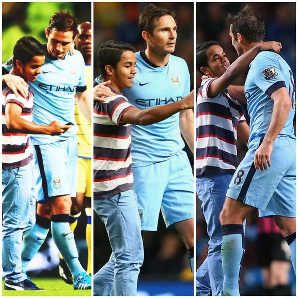 Aficionado invade la cancha para tomarse una Selfie con Lampard del Manchester City